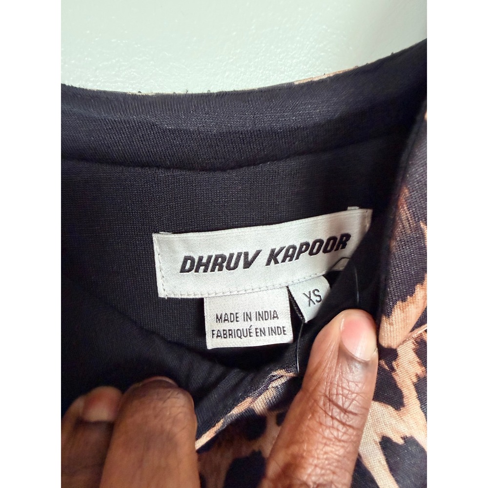 Dhruv Kapoor Anthropologie Leopard Print Mini Dress Brown XS New With Tags - Picture 3 of 8